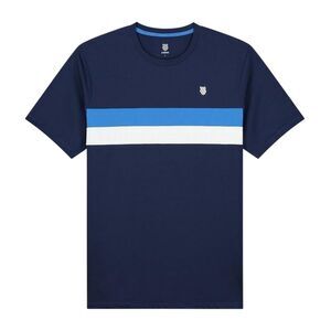 K-Swiss Mens Stripe Crew Neck Regular T-Shirt / Navy